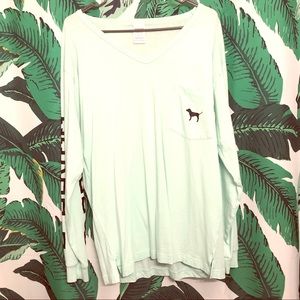 PINK Campus Long Sleeve Tee Mint